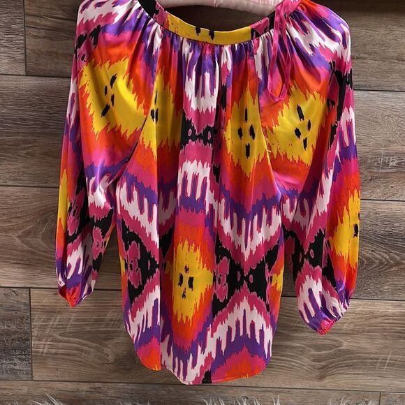 Josephine Studio Women’s Petite X Small Artsy Bright Pullover Dress Blouse Top - Picture 5 of 9